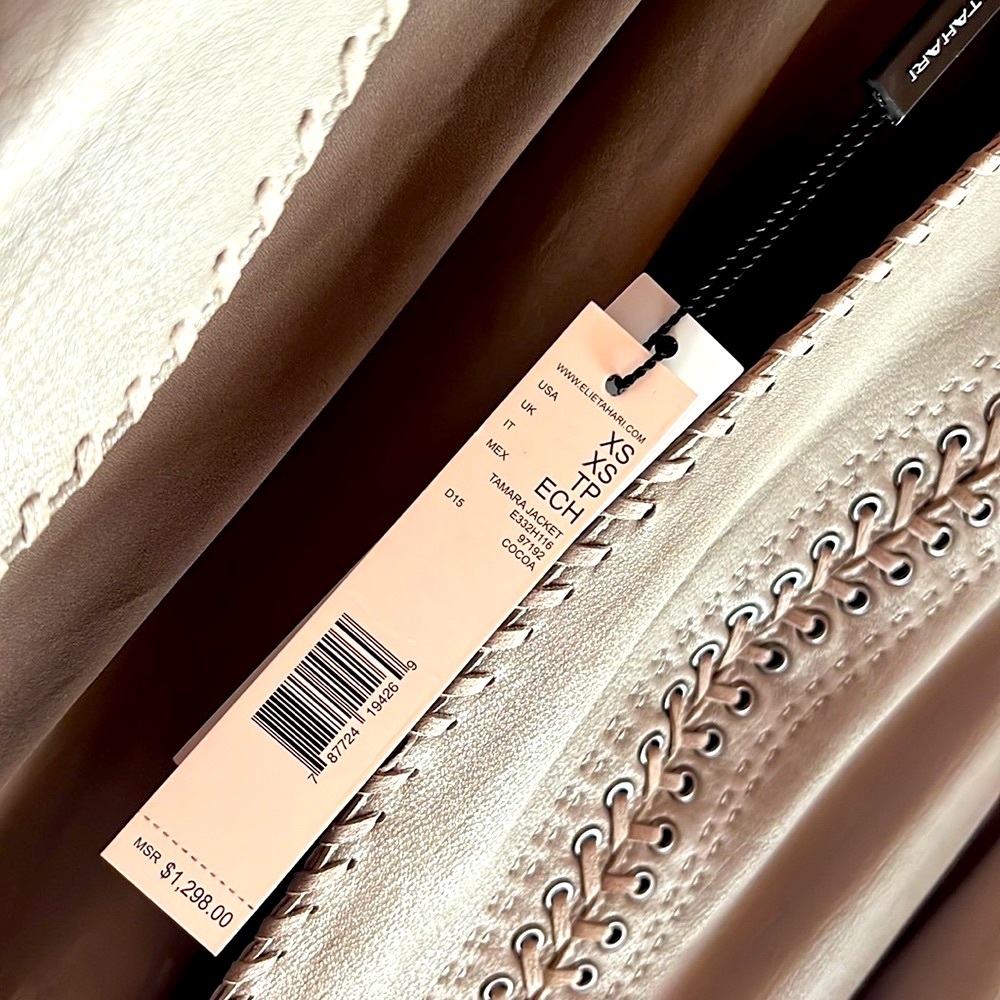 TAHARI ELSIE Lambskin Boho Jacket - Picture 10 of 11